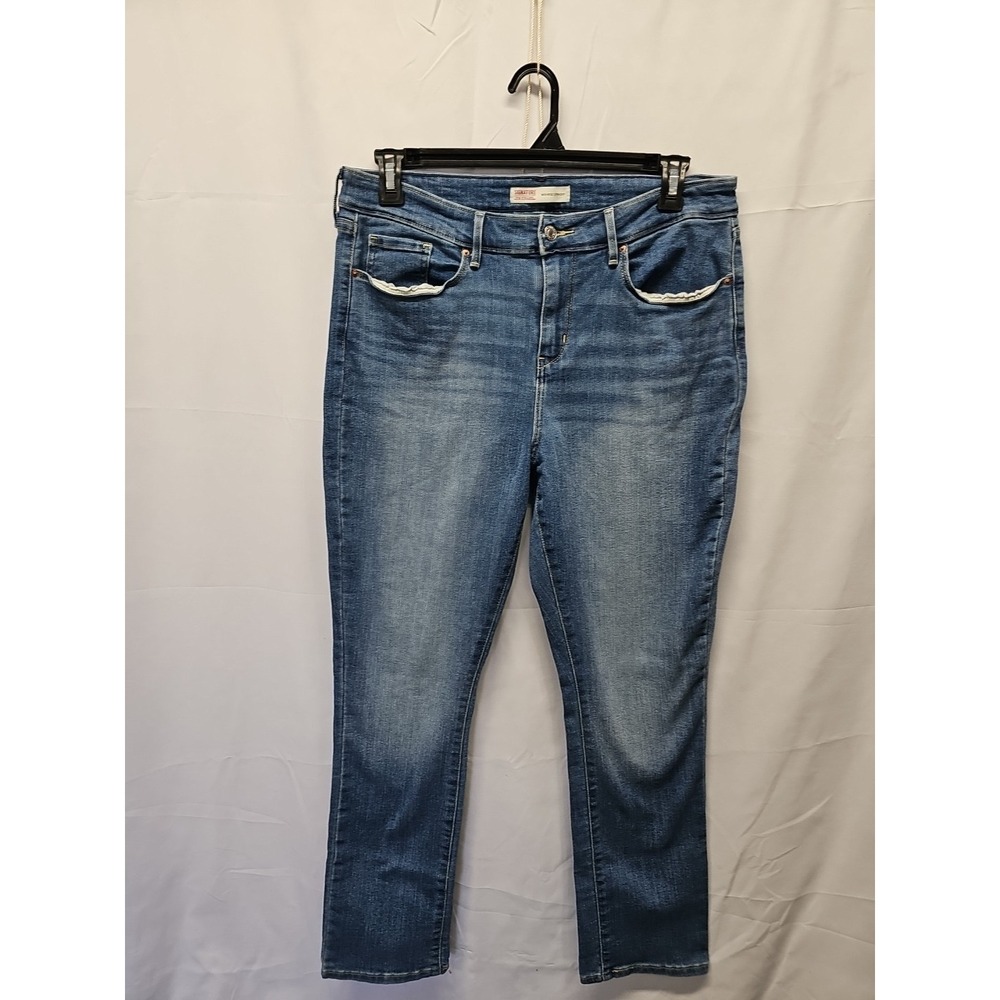 Levi's Women's Signature Strauss Mid Rise Straight Short Size 16 S 34x29 - Picture 2 of 14